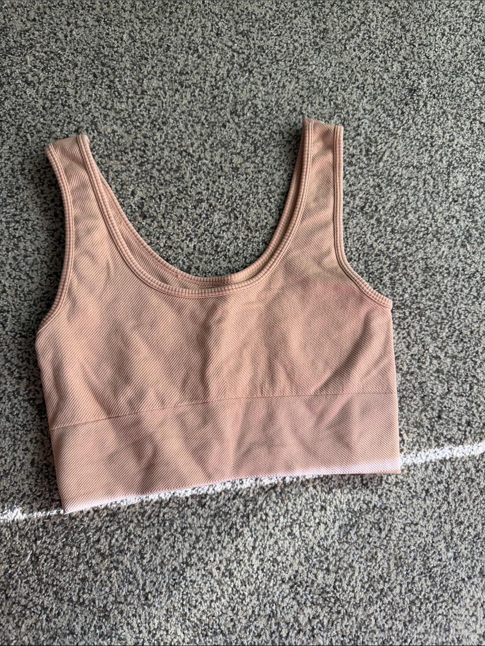 Women's Ribbed Scoop Neck Crop Top - Blush